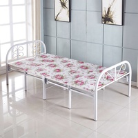 Canapé-lit pliable pour pause déjeuner pas cher d'usine Lit moderne portable pliant simple en métal Lit pliable en métal avec matelas
