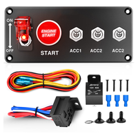 Panneau de commutation d'allumage avec bouton poussoir moteur 12V, interrupteur à bascule 5 en 1 avec faisceau de câblage de relais LED pour voiture de course
