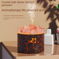 Diffuseur d'arômes à flamme de pierre de sel, nouveau modèle transfrontalier, pour la maison, le bureau, USB, flamme colorée, dégradé, ambiance, essentiel pour la maison
