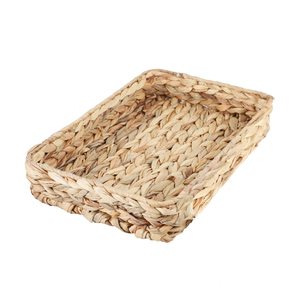 Cesta de almacenamiento de jacinto de agua rectangular para decoración del hogar, bandeja pequeña grande mediana, hogar y cocina - Product Image 1