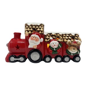 Handmade European Style Small Ceramic <b>Christmas</b> Train with LED Lights <b>Christmas</b> Holiday Decor Indoor Use - Product Image 1