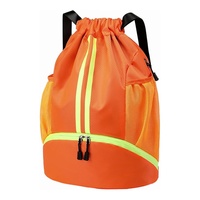 Sac à dos de sport à fermeture éclair, sac de sport pour la natation, sac de sport pour femmes et hommes, sac à cordon avec compartiment pour chaussures, poche étanche, bandoulière réglable, football