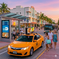 Pantalla LED Digital a Todo Color P5 para Coche, Ultrafina, de Alto Brillo, Impermeable IP65, de Doble Cara, para Techo de Taxi y Comercios