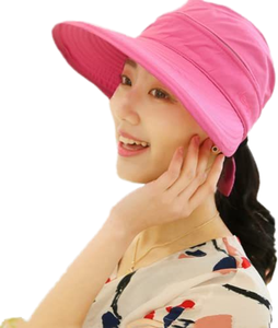 Chapeau de soleil d'été pour femme avec visière amovible et fermeture éclair, idéal pour la randonnée et le cyclisme en extérieur - Product Image 1