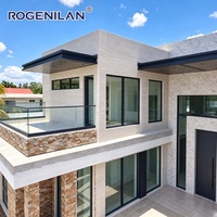 Porte extérieure en aluminium insonorisée et coupe-vent Rogenilan Custom Curacao Villa, double vitrage trempé, portes et fenêtres