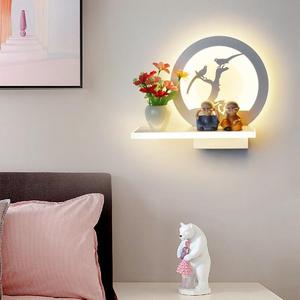 Modern Crystal <b>Wall</b> Lamp with Round Shade Off-White E26 LED 3500K Warm White Touch Control <b>Dimmable</b> <b>Wall</b>-Mounted for Bedroom - Product Image 5