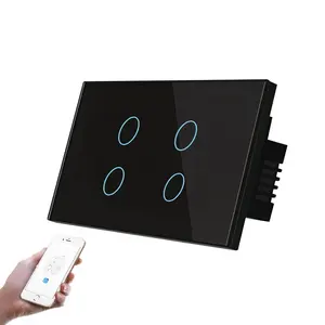 Mỹ loại nhà thông minh Wifi kiểm soát chuyển đổi ánh sáng 220V 4 gang Wifi chuyển đổi ánh sáng/tuya ZigBee Thiết bị chuyển mạch và ổ cắm