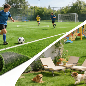 Rotoli di Erba Sintetica Ignifuga a Quattro Colori di Alta Qualità, Altezza del Pelo 30mm/10mm, per Giardini e Prati Artificiali Esterni - Product Image 5