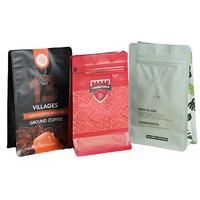 Sachet de rangement personnalisé avec logo, résistant à l'humidité, à fond carré, finition mate givrée ou brillante, pour café, aliments, collations, lait et gelée