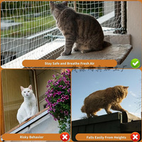 Filet de sécurité transparent en nylon épais pour chat, anti-chute, résistant aux morsures, résistant aux intempéries, filet de protection pour animaux domestiques pour fenêtre et escalier