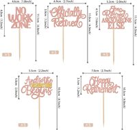 Décorations de gâteaux « Retraite heureuse » - Toppers de gâteau « Officiellement retraité » pour décorations de fête d'anniversaire et de retraite - Or rose