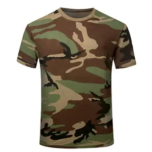 Camiseta táctica personalizada Woodland Jungle Desert Green Forest Camisetas de camuflaje para hombre