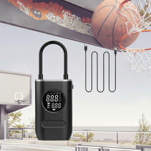 Mini Bomba de Aire Eléctrica Digital Recargable, 130-160 PSI, Adaptador de Válvula, Funciona con Batería, para Deportes con Pelota - Product Image 1