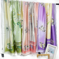 Écharpes et foulards en soie à motifs floraux colorés d'été, légers, doux, grands châles, imprimés floraux, en polyester et soie