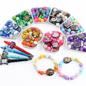 Kit de Cuentas para Bolígrafos DIY con Estuche de Almacenamiento, Bolígrafos y Cuerdas Elásticas, Cuentas Espaciadoras de Plástico Acrílico para Hacer Pulseras de la Amistad - Product Image 4