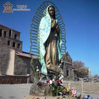 Populaire Catholique Bronze Sculpture Religieuse En Métal Virgen Marie De Guadalupe Statue