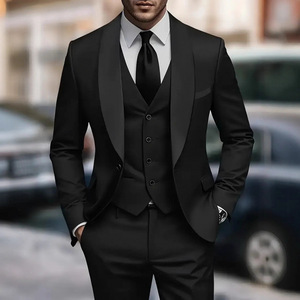 Nuevo Traje de 3 Piezas para <span class=keywords><strong>Hombre</strong></span> 2026, Corte Entallado, Blazer con Solapa, Chaleco y Pantalones, Traje Formal para Boda, Fiesta de Graduación, Esmoquin - Product Image 3