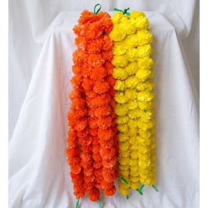 Premium Artificial Marigold Garlands for Diwali Decoration Orange <b>Silk</b> <b>Flower</b> Strings for Indian Weddings Home Pooja <b>Flower</b> - Product Image 5