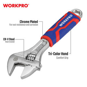 <span class=keywords><strong>WORKPRO</strong></span> Jeu de clés à molette robustes 6 ''Cr-V Clé chromée Comfort Grip avec qualité DIY - Product Image 3