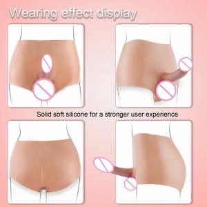 Hochelastischer Tragbarer Realistischer Dildo Langer <span class=keywords><strong>Penis</strong></span> Lederhose für Gleichgeschlechtliche Lesbische Masturbation Erotikspielzeug für Erwachsene - Product Image 4