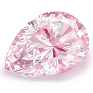 Desain mewah 1 karat berlian merah muda tebal mewah bentuk pir VS Lab tumbuh berlian dengan bersertifikat IGI