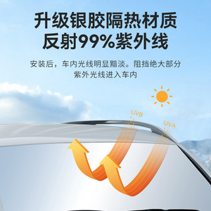 Pare-soleil de voiture pour pare-brise avant, argent titane, pliable, protection contre la chaleur, usage général - Product Image 5