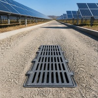 Grille de drainage en fonte robuste pour zone de portail de maternelle, système de drainage d'eau à fentes