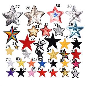 35 Pièces Écussons Brodés Informatiques en <span class=keywords><strong>Tissu</strong></span> à Paillettes, Motifs Cœur et Cinq Étoiles, pour Vêtements de Scène, Sacs, Casquettes et Accessoires - Product Image 6