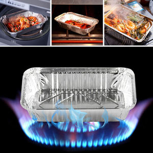 <span class=keywords><strong>Barquette</strong></span> en <span class=keywords><strong>aluminium</strong></span> jetable à <span class=keywords><strong>prix</strong></span> d'usine pour plats à emporter, récipient rectangulaire avec couvercle en papier ou en plastique 230 ml - Product Image 4