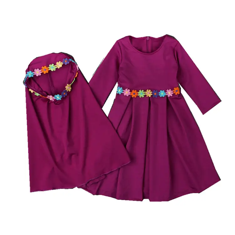 Islamic Muslimah Clothing Wholesale Children Wear Clothes Dresses With HiJab