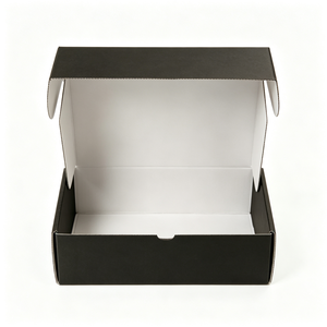 Boîte en carton ondulé noir personnalisée avec bande de déchirement facile pour ceintures, <span class=keywords><strong>gants</strong></span>, mitaines, accessoires pour cheveux, chapeaux, casquettes, emballage de produits de mode - Product Image 2