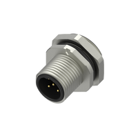 Connecteur circulaire 9 broches pour circuit imprimé, connecteur circulaire M12 pour montage sur panneau de circuit imprimé, connecteur circulaire de type M12 pour montage sur carte de circuit imprimé