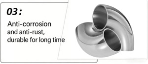 <span class=keywords><strong>Coude</strong></span> sanitaire à souder à 90 degrés en acier inoxydable SS304/316L |   Raccord de tuyauterie en acier inoxydable poli miroir - Product Image 6