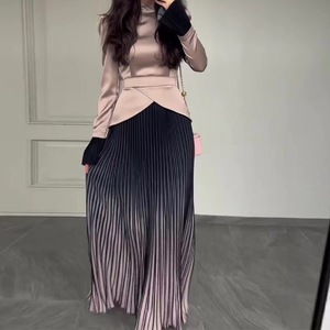 Automne nouvelle mode chaude couleur contraste couture attachée robe Slim Fit - Product Image 2