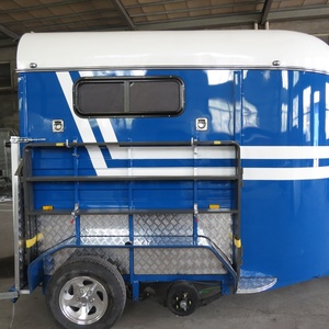 Remorque de luxe haut de gamme pour 2 chevaux, à 4 roues, en métal, avec auvent, pour le transport de chevaux - Product Image 6