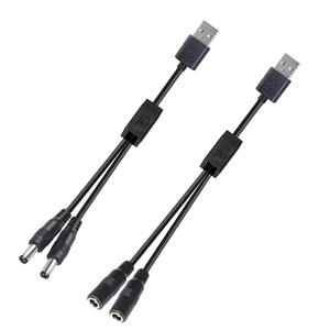 Inshanhe USB naar DC5521 ronde 5,5x2,1mm verlengkabel met PVC-isolatie, gevlochten koperen geleider, 5V-12V mannelijke stekker - Product Image 1
