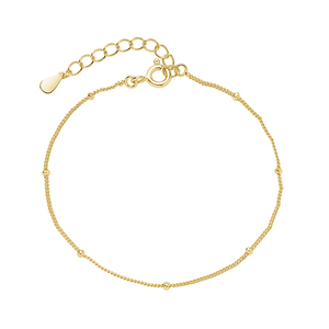 Nagosa Band semplice per donna gioielli di moda 925 argento Sterling 18k oro Vermeil sfere di perline bracciale - Product Image 3