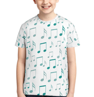Benutzer definierte T-Shirts Sommer Musik Note Gitarre Graffiti Print Jungen und Mädchen T-Shirts Kleidung Kinder Cartoon Casual Tees Tops