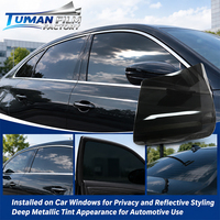 Película para Ventanas de Automóviles Tuman Metálica con Tinte Profundo Reflectante, 14% VLT, 90% UVR, 50% IRR, Control Solar y Privacidad para Concesionarios de Autos