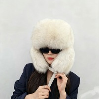 Nouveau chapeau Leifeng en vraie fourrure de raton laveur pour femme, chapeau d'hiver coupe-vent pour le ski, chapeau en fourrure épaisse et chaude pour protéger les oreilles, chapeau en fourrure pelucheuse unisexe réglable