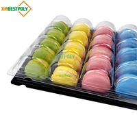 Boîte de présentation en plastique à 20 compartiments pour macarons, desserts, biscuits, baklavas – Contenant PET