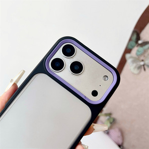 เคส iPhone 17 Pro Max รุ่นใหม่แบบมีร่อง, 16 / 15 สีดำด้านโปร่งแสง, 14 ลายหยดน้ำ, 13 ขอบสีแบบครอสบอร์เดอร์ - Product Image 2
