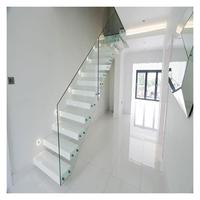 Escalier flottant intérieur sur mesure avec rampe en verre trempé pour villa, appartement résidentiel, décoration intérieure, escalier flottant