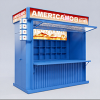Kiosque de vente de boissons Namo Green personnalisé, design avec éclairage LED, armoires de présentation de thé au lait écologiques et étanches, installation