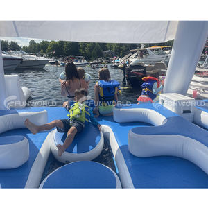 Plate-forme d'île flottante gonflable de parc aquatique pour la pêche de relaxation et l'amusement de famille - Product Image 3