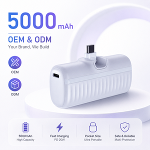 ความจุ <span class=keywords><strong>5000</strong></span> มิลลิแอมป์ แบตสำรองพกพาขนาดเล็ก พร้อมปลั๊ก Type-C ในตัว กำลังไฟ 20 วัตต์ สำหรับโทรศัพท์มือถือ ชาร์จเร็ว พร้อมหน้าจอแสดงผล LED - Product Image 3