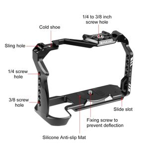 Macchina fotografica PULUZ metallo gabbia stabilizzatore Rig per <span class=keywords><strong>Canon</strong></span> EOS R7 <span class=keywords><strong>accessori</strong></span> per fotocamera - Product Image 3