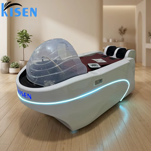Cama de masaje ancha de fibra de vidrio para salón con control de una tecla, elevación automática de piernas, masaje mecánico de espalda, luz LED opcional y terapia capilar - Product Image 6