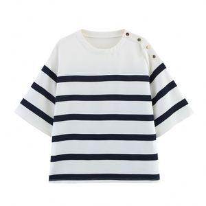T-shirt décontracté à col rond et manches mi-longues pour femme, couleur unie, nouvelle collection 2026 - Product Image 1