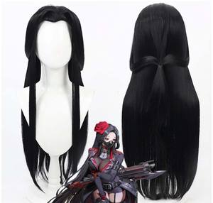 วิกผมยาวตรงสีดำสังเคราะห์สำหรับคอสเพลย์ตัวละครนิกกี้ เมเดน จากเกมวิคตอรี่ มิวส์ รุ่น GAHC-031 - Product Image 1